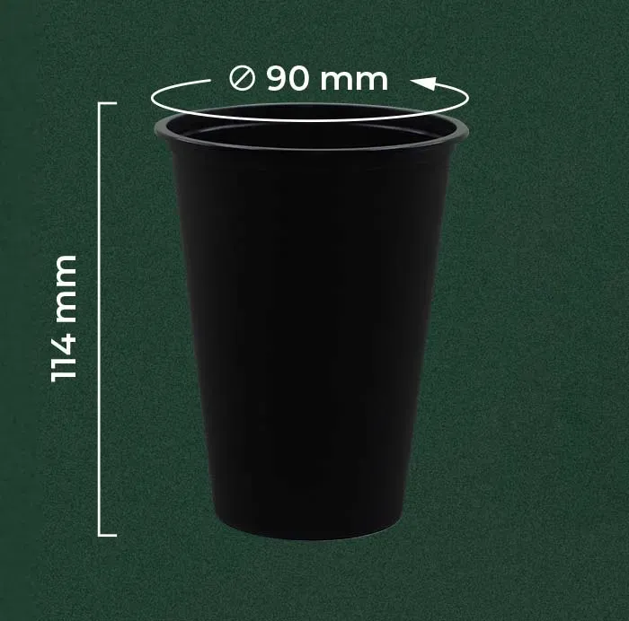 Cup Plastik Frosted Hitam 400ml | Wingoh Albindo