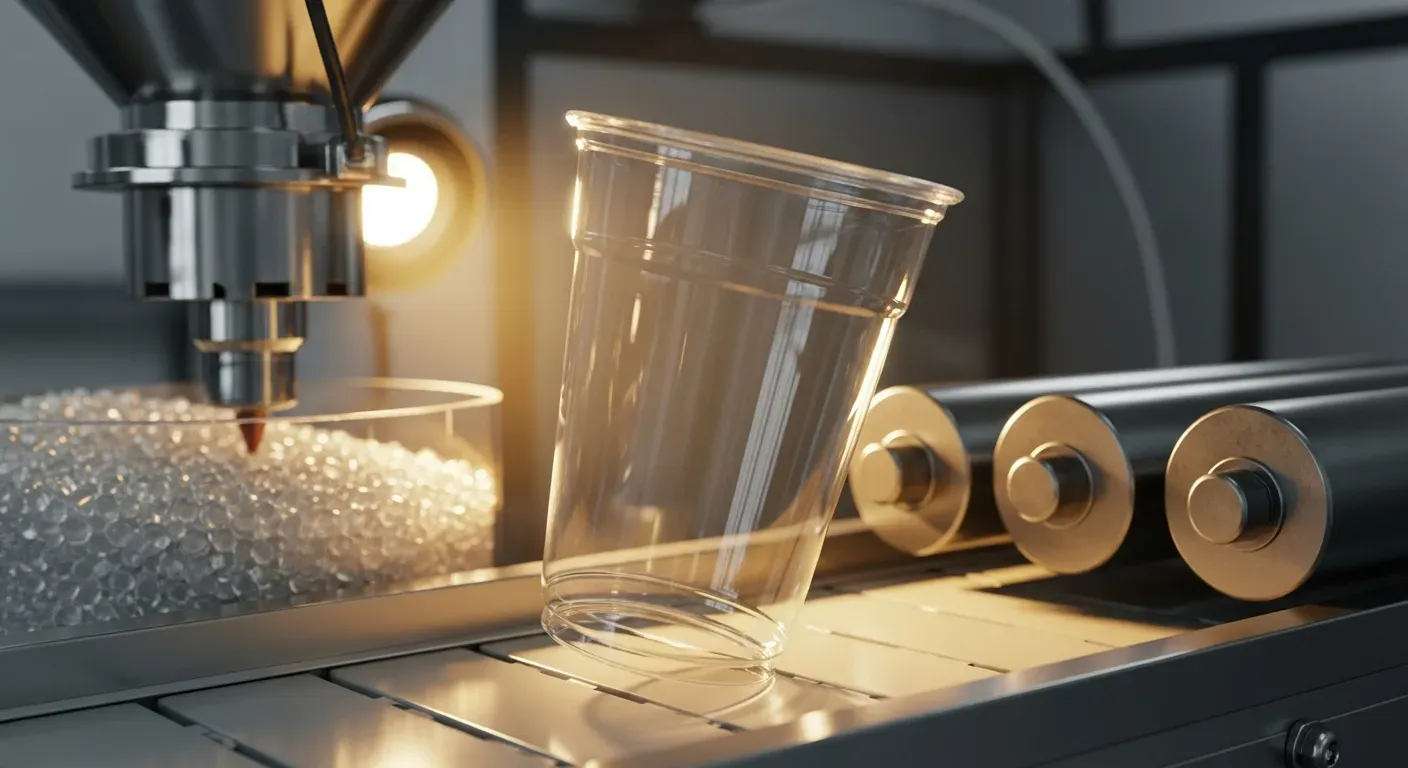 Proses injection molding cup plastik PP food-grade berkualitas tinggi di pabrik Wingoh