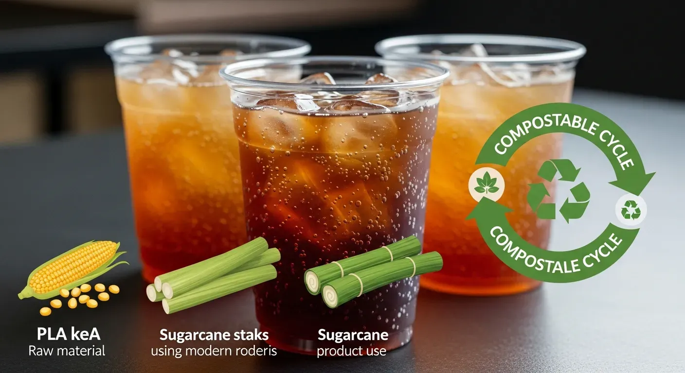various raw materials for eco-friendly plastic cups available in the Indonesian market